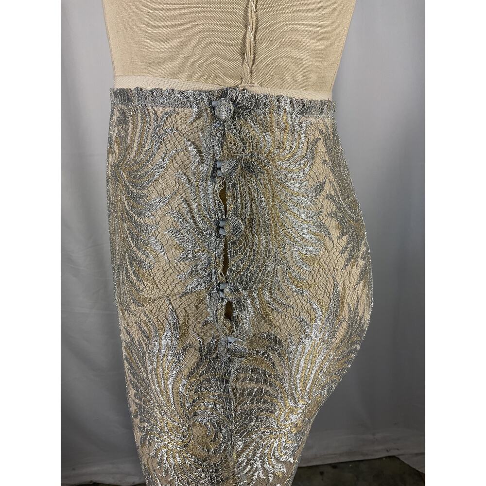Coperni Lace Flared Silver Polyamide Trouser Size… - image 3